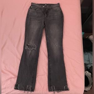 BDG urban outfitters grey ripped bootcut jeans